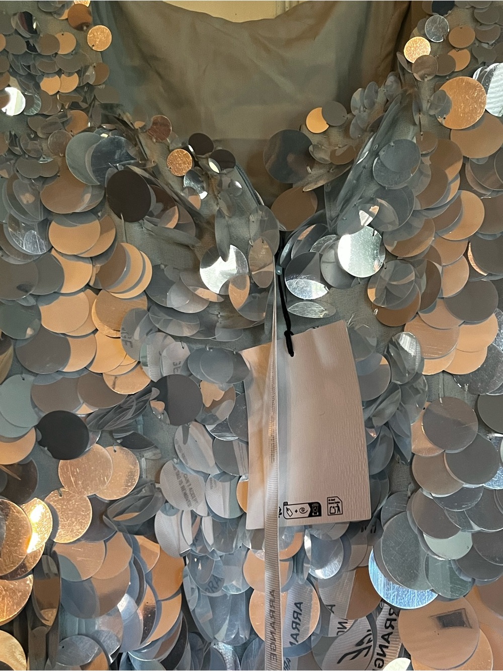 ASOS arranged embellished sequin dress in icy blue - Picture 6 of 7